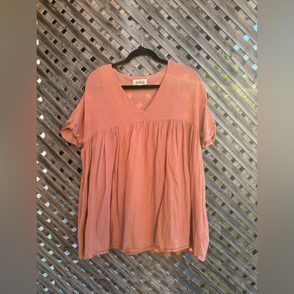 Women's Listicle V-Neck Dress in Dusty Pink